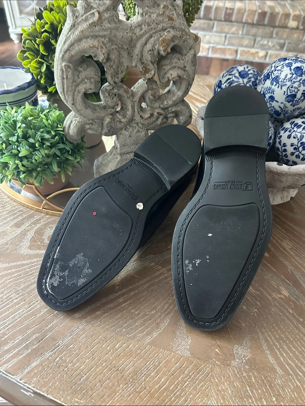 Stacy Adams Big Boys Faux Black Leather Bit Loafers Dress Shoes 3.5